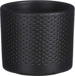 Mica decorations - Era pot rond zwart mat relief h9xd10cm
