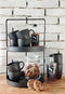 Mica Decorations Etagere 2 Laags - H41 x Ø25 cm - Metaal - Zwart