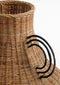 Mica Decorations Fabiola Decoratie Vaas - H43 x Ø30 cm - Rotan - Bruin