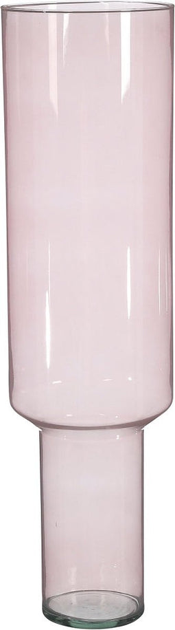 Mica Decorations Fallon Vaas - 19x19x70 cm - recycled Glas - Roze