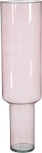 Mica Decorations Fallon Vaas - 19x19x70 cm - recycled Glas - Roze