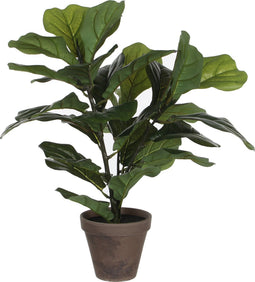 Mica Decorations Ficus Lyrata Kunstplant in Bloempot Stan - H35 x Ø45 cm - Groen Bont