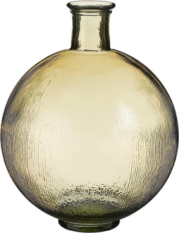Mica Decorations Firenza Fles Vaas - H42 x Ø34 cm - Gerecycled Glas - Lichtbruin