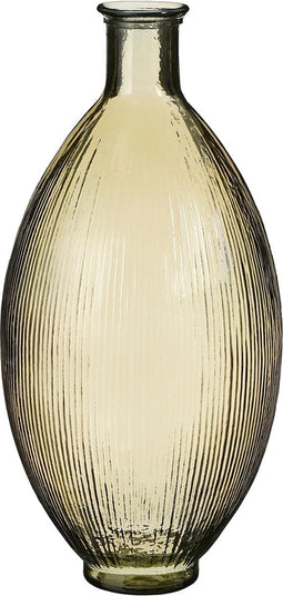 Mica Decorations Firenza Fles Vaas - H59 x Ø29 cm - Gerecycled Glas - Lichtbruin