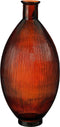 Mica Decorations Firenza Fles Vaas - H59 x Ø29 cm - Gerecycled Glas - Donkerbruin