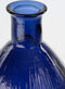 Mica Decorations Firenza Fles Vaas - H59 x Ø29 cm - Gerecycled Glas - Donkerblauw