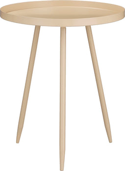 Mica Decorations Flores Bijzettafel - H49 x Ø42 cm - Metaal - Beige