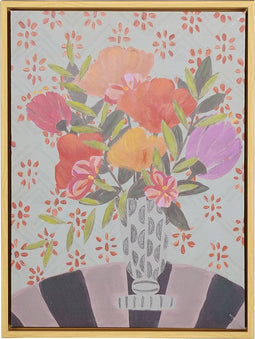 Mica Decorations Floria Muurdecoratie - L30 x H40 cm - Canvas - Meerkleurig