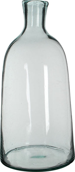 Mica Decorations Florine Fles Vaas - H58 x Ø26 cm - Gerecycled Glas - Transparant