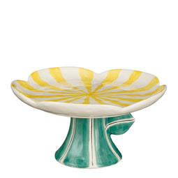 Mica Decorations Flower Cake Stand - H10,5 x Ø21 cm - Dolomite - Yellow