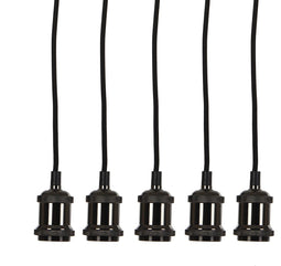 Mica Decorations Fuga Hanglamp - Set van 5 - L150 x Ø15 cm - Zwart