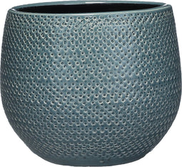 Mica Decorations Gabriel Bloempot - H16 x Ø18 cm - Keramiek - Blauw