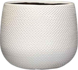 Mica Decorations Gabriel Bloempot - H16 x Ø18 cm - Keramiek - Wit