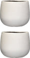 Mica Decorations Gabriel Bloempot - H16 x Ø18 cm - Keramiek - Wit