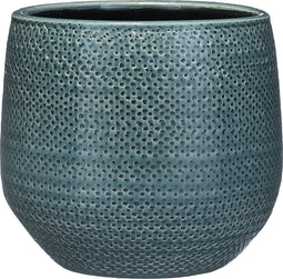 Mica Decorations Gabriel Bloempot - H19 x Ø21 cm - Keramiek - Blauw