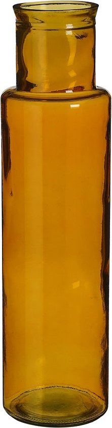 Mica Decorations Garcia Vaas - 15x15x55 cm - Glas - Donkergeel