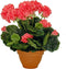 Mica Decorations Geranium Kunstplant in Bloempot Campana - H38 x Ø30 cm - Zalmroze