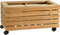 Mica Decorations Glenwood Plantenbak Rechthoek op Wielen voor Buiten - L60 x B35 x H30 cm - Acaciahout - Bruin