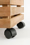 Mica Decorations Glenwood Plantenbak Rechthoek op Wielen voor Buiten - L60 x B35 x H30 cm - Acaciahout - Bruin