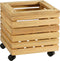Mica Decorations Glenwood Plantenbak Vierkant op Wielen voor Buiten - L35 x B35 x H35 cm - Acaciahout - Bruin