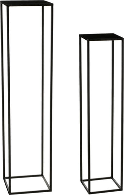 Mica Decorations Goa Bijzettafel - Set van 2 - L28 x B28 x H120 cm - Metaal - Zwart