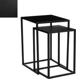 Mica Decorations Goa Bijzettafel - Set van 2 - L30 x B30 x H42 cm - Metaal - Zwart