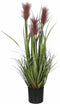Mica Decorations - gras pluim kunstplant - groen/bruin - H80 x D35 cm