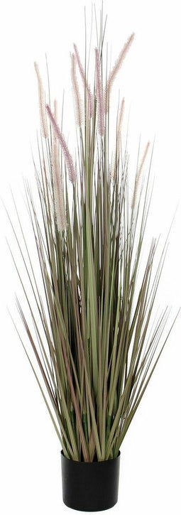 Mica Decorations - gras pluim kunstplant - groen/paars - H150 x D60 cm