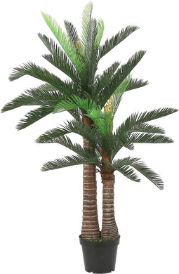 Mica Decorations grote Cycas Palm kunstplant - groen - H150 x D95 cm - top kwaliteit