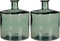 Mica Decorations Guan Fles Vaas - H26 x Ø21 cm - Gerecycled Glas - Groen