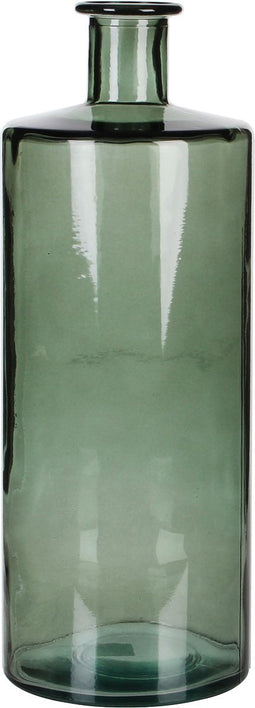 Mica Decorations Guan Fles Vaas - H40 x Ø15 cm - Gerecycled Glas - Groen