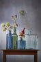 Mica Decorations Guan Fles Vaas - H75 x Ø25 cm - Gerecycled Glas - Blauw