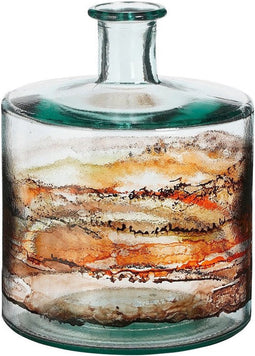 Mica Decorations Guan Vaas - 21x21x26 cm - Glas - Bruin