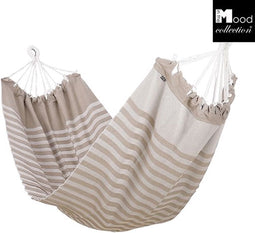 Mica Decorations Hangmat - L230 x B120 cm - Beige gestreept