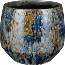 Mica Decorations Harris Bloempot - 25x25x22 cm - Keramiek - Blauw