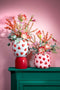 Mica Decorations Hearts Vaas - H28 x Ø29 cm - Keramiek - Roze, Rood