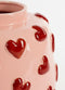 Mica Decorations Hearts Vaas - H28 x Ø29 cm - Keramiek - Roze, Rood