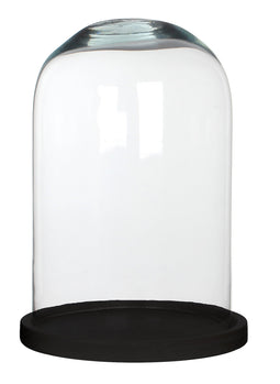 Mica Decorations Hella Glass bell - H30 x Ø21 cm - Transparent, Black