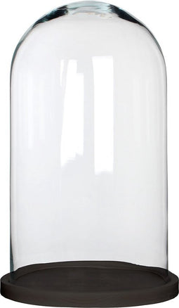 Mica Decorations Hella Glazen Stolp - H38 x Ø23 cm - Transparant, Zwart
