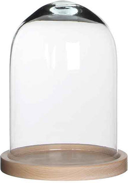 Mica Decorations Hella Stolp - H23 x Ø17 cm - Naturel - Hout / Glas