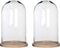 Mica Decorations Hella Stolp - H37 x Ø23 cm - Glas & Hout - Set van 2