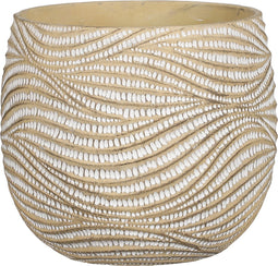 Mica Decorations Hendrick Bloempot - 21x21x19 cm - Cement - Créme
