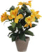Mica Decorations Hibiscus Kunstplant in Bloempot Stan - H40 x Ø30 cm - Geel