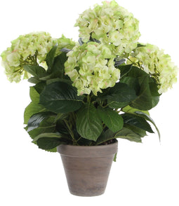 Mica Decorations Hortensia Kunstplant in Bloempot Stan - H45 x Ø45 cm - Groen