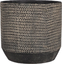 Mica Decorations Jack Bloempot - 21x21x19 cm - Cement - Zwart