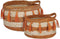 Mica Decorations Jackie Manden - H24 x Ø35 cm- Jute - Oranje - Set van 2