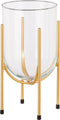 Mica Decorations Jamey Vaas op standaard - H31 x Ø17 cm - Glas - Goud