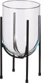 Mica Decorations Jamey Vaas op Standaard - H31 x Ø17 cm - Transparant, Zwart