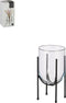 Mica Decorations Jamey Vaas op Standaard - H31 x Ø17 cm - Transparant, Zwart