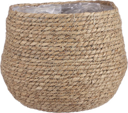 Mica Decorations Jorck Plantenmand - H24 x Ø26 cm - Zeegras - Lichtbruin